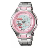 Casio, Women's Watch Analog-Digital, Pink Dial Silver Stainless Band, LCF-10D-4AVDR